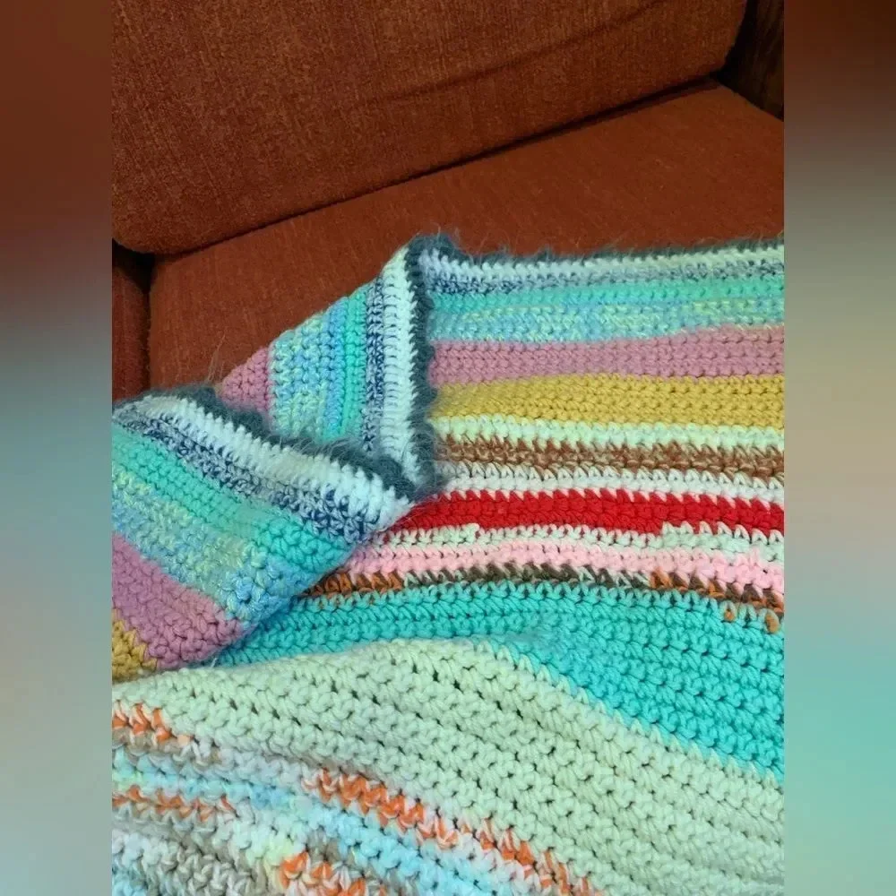 Vintage Crochet Throw Blanket